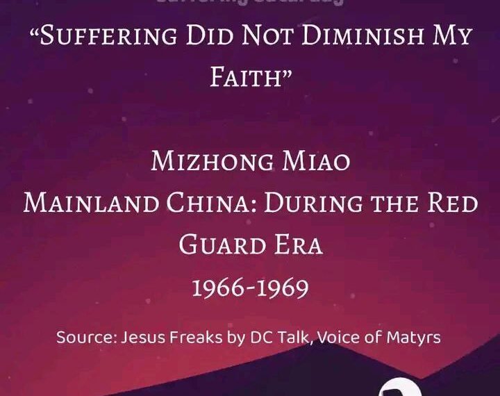 SUFFERING DID NOT DIMINISH MY FAITH