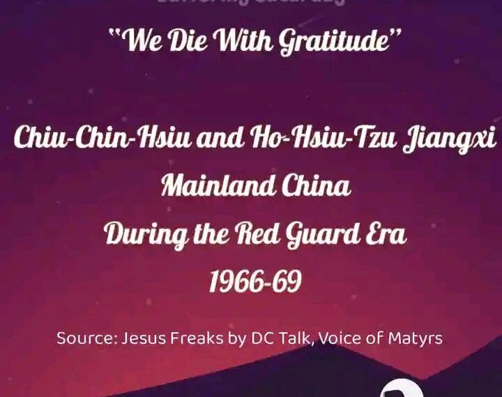 WE DIE WITH GRATITUDE